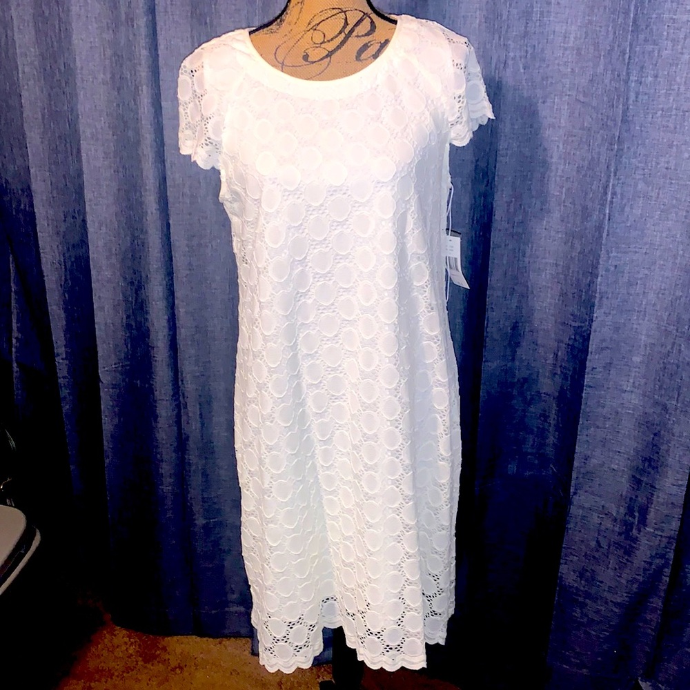 White eyelet style dress